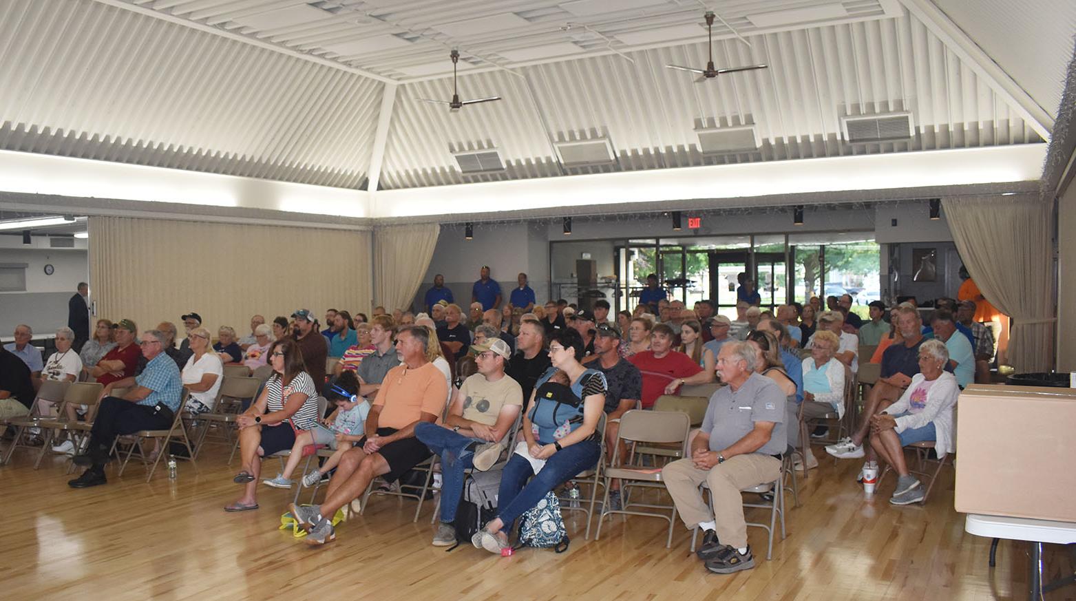 district meeting crowd